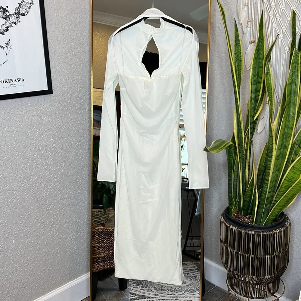 HOUSE OF CB 'Milarose' White Mesh Corset Midi Dress NWOT - Picture 6 of 8